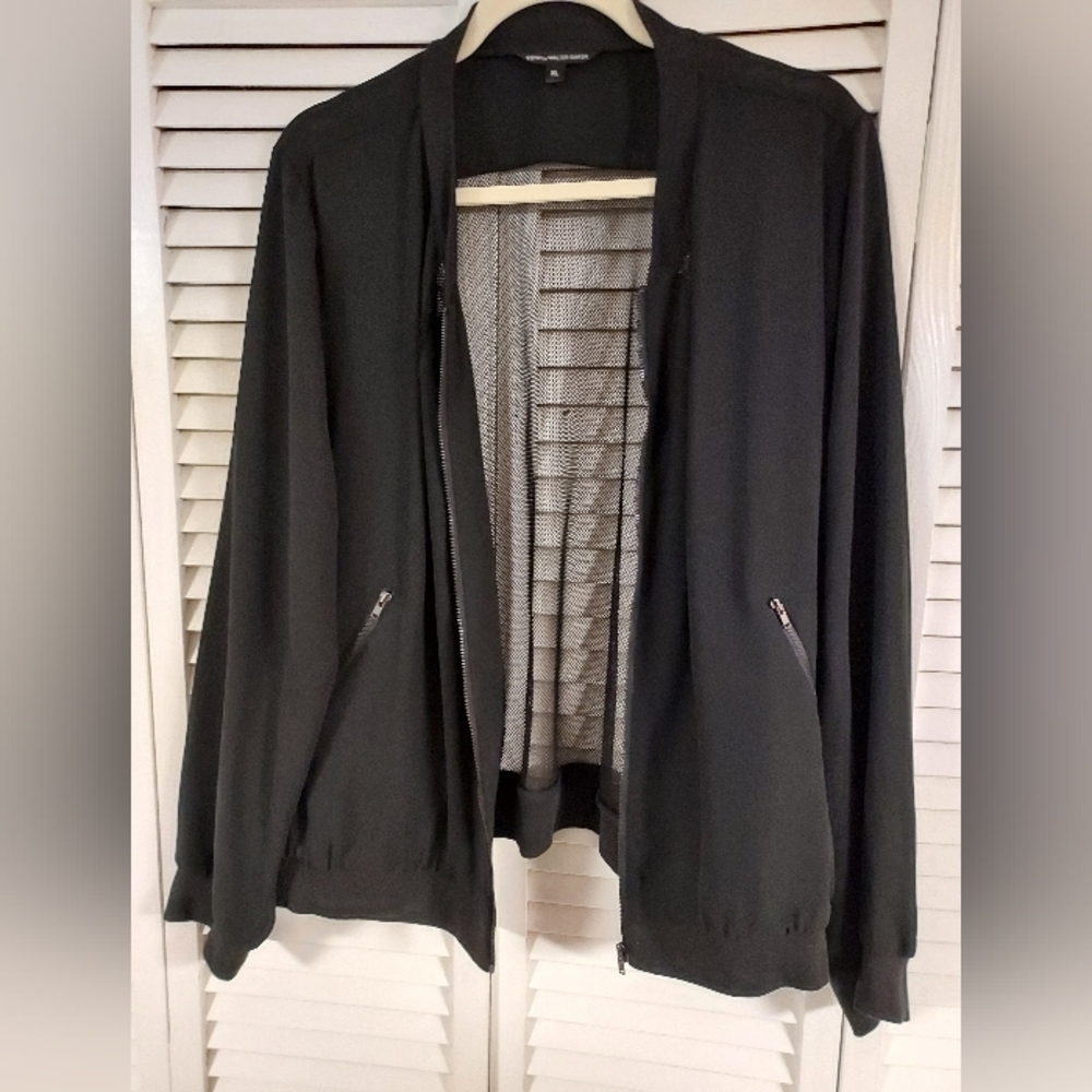 Bomber jacket with mesh detailing
